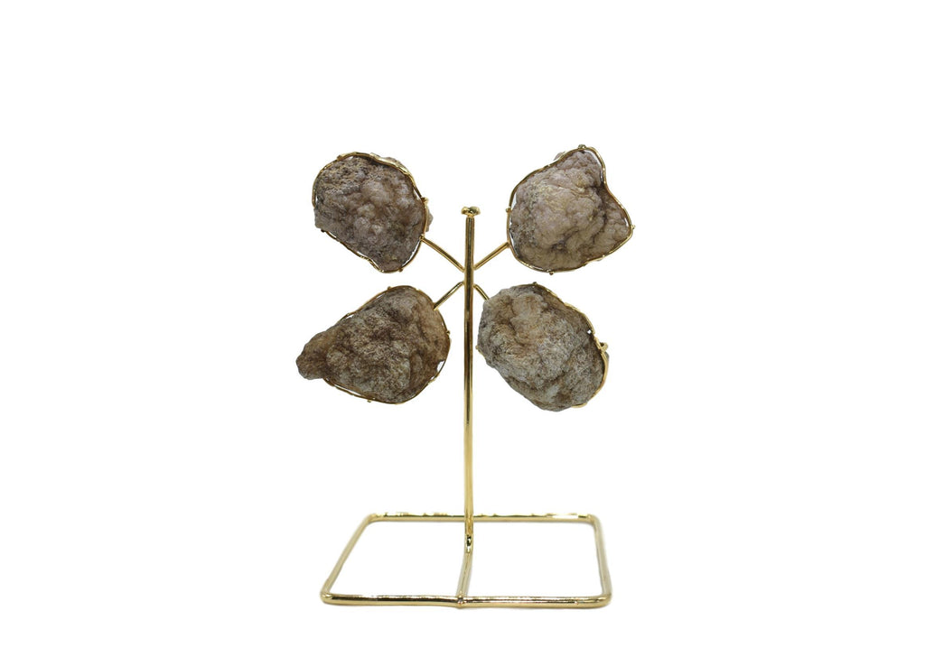 Quartz Geode From Morocco on Wire Stand 
