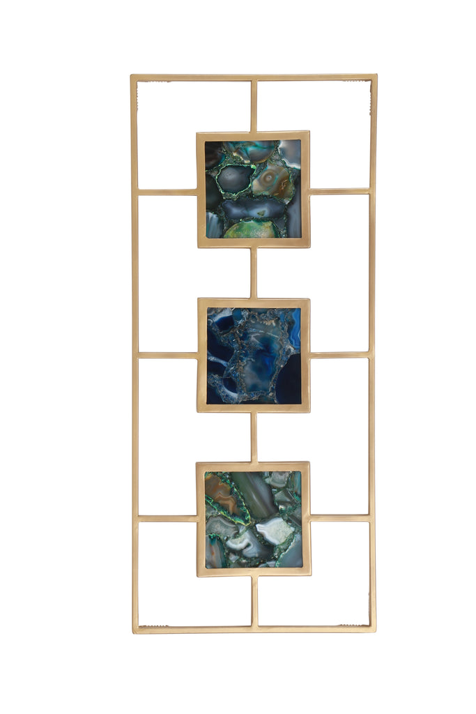 Multi Agate with Gold Frame Wall Décor