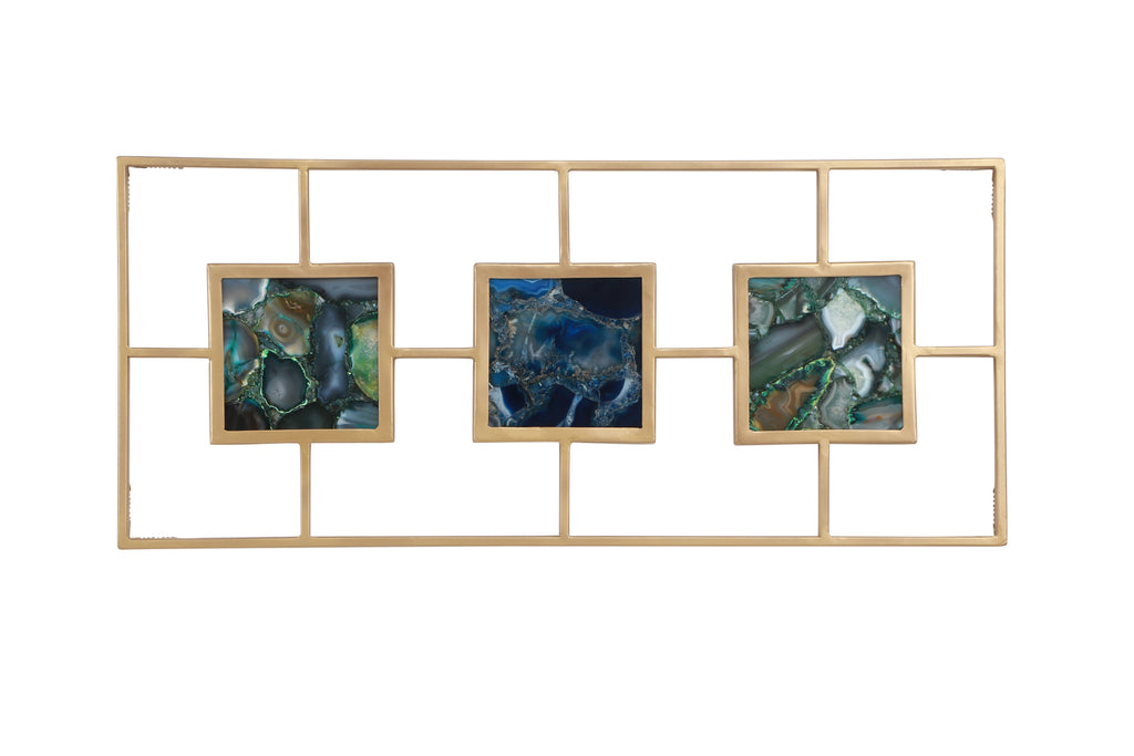 Multi Agate with Gold Frame Wall Décor