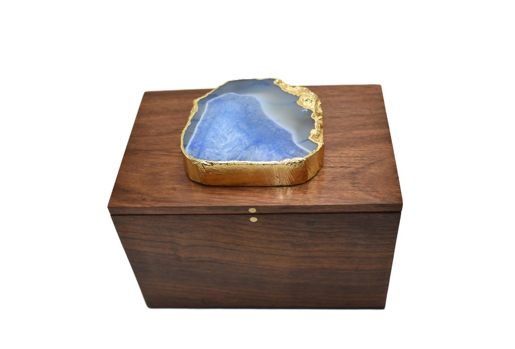Square Wooden Box with Agate Top