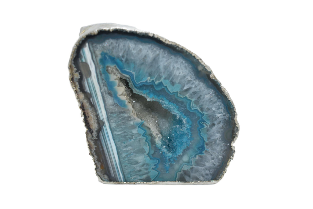 Agate Geodes with Electroplating 