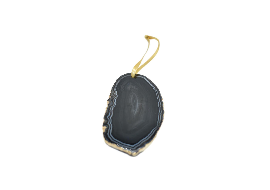 Agate Ornament with Gold Electroplating 